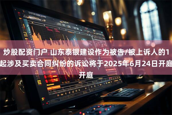 炒股配资门户 山东泰银建设作为被告/被上诉人的1起涉及买卖合同纠纷的诉讼将于2025年6月24日开庭